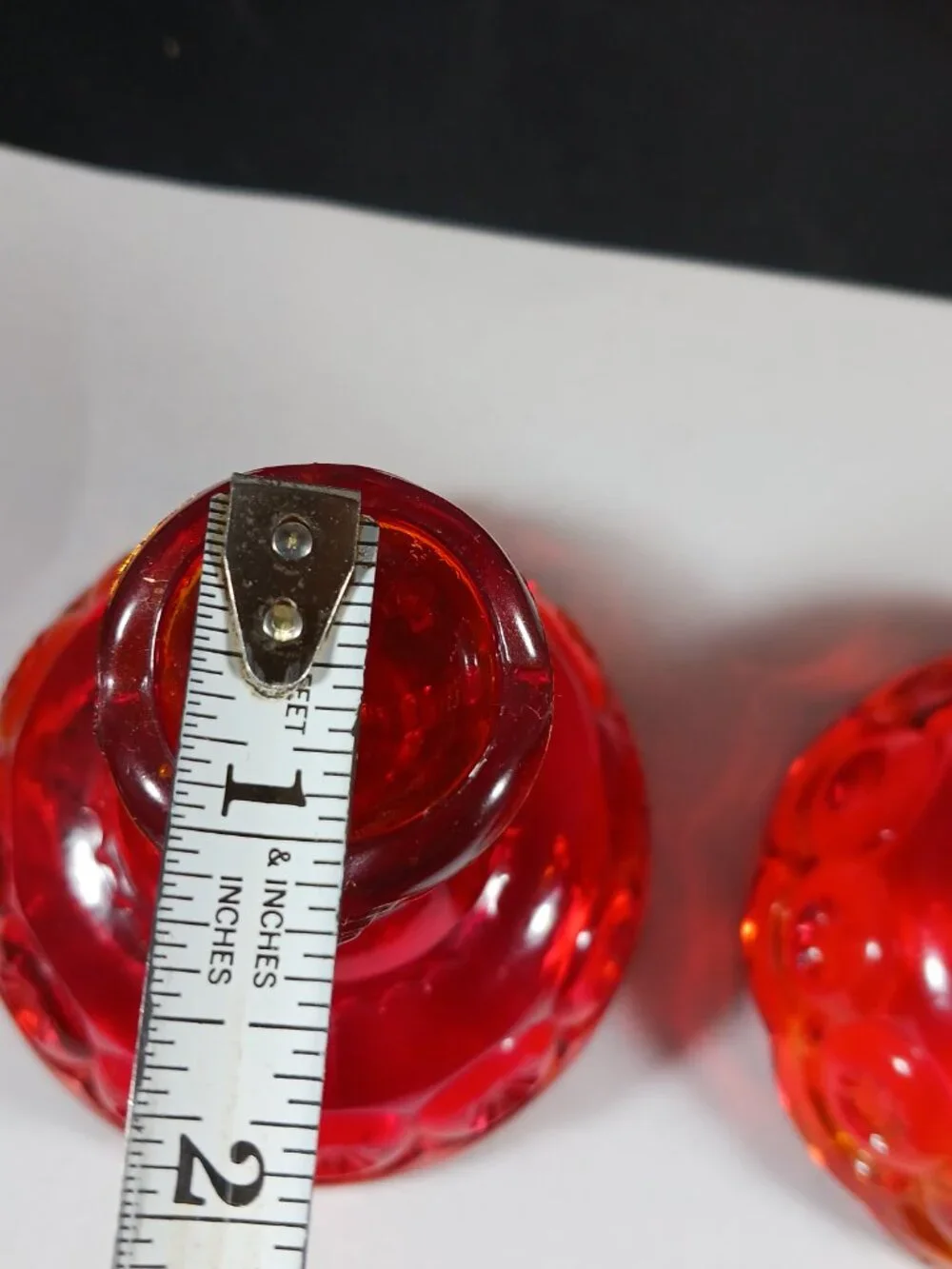 Vintage LE Smith Amberina Glass Candle Holders: Moon & Stars